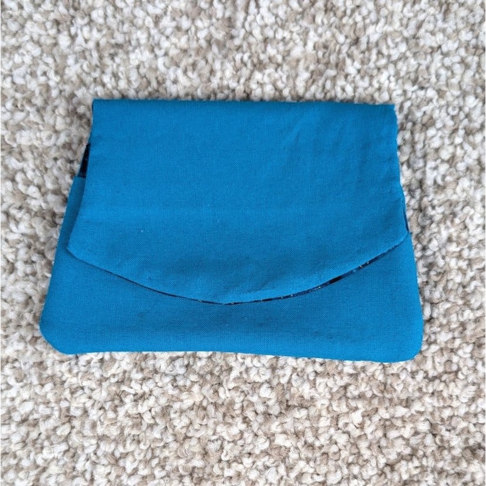 Teal Blue Pocket Wallet‎ Coin Pouch Card Holder Small Clutch Fabric